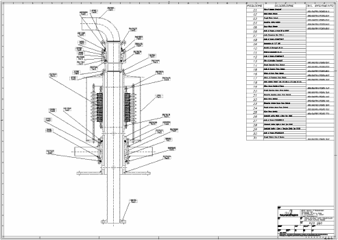 Disegno Perno Centrale con Passaggio DN100 Modello PZG 280