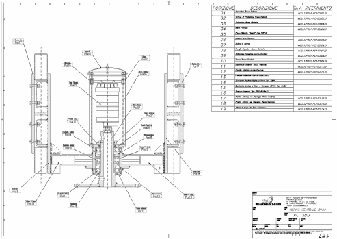 Disegno Perno Centrale Ã˜100 Modello PC 100